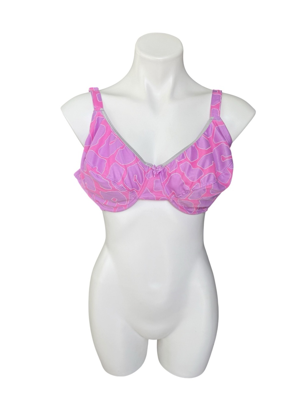 Vintage International Intimates Neon Pink Purple Bra 42D Y2K